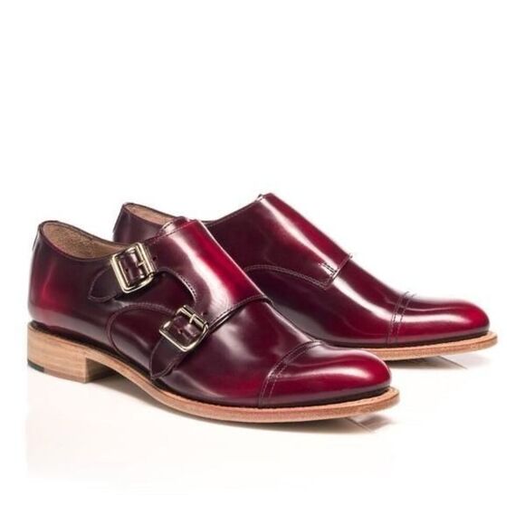 The Office Of Angela Scott Mr. Colin Double-Monk Oxfords Shoes size 38 Scarlett - Picture 1 of 11